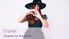  Presentation with love heart - Theme having young-beautiful-woman-wearing-witch background and a sky blue colored foreground