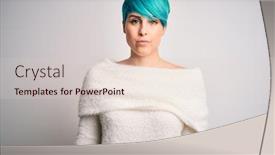  Presentation with fashion - Cool new theme with young-beautiful-woman-with-blue backdrop and a lemonade colored foreground