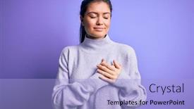  Presentation with blue eyes - Slides enhanced with young-beautiful-woman-with-blue background and a  colored foreground