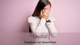  Presentation with blue pink - Audience pleasing PPT layouts consisting of young-beautiful-woman-with-blue backdrop and a coral colored foreground