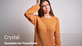  Presentation with blue eyes technology eye scan - PPT layouts having young-beautiful-woman-with-blue background and a coral colored foreground