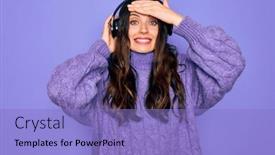  Presentation with blue music - Cool new presentation with young-beautiful-woman-with-blue backdrop and a light blue colored foreground