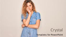  Presentation with blue eyes - Beautiful presentation theme featuring young-beautiful-woman-with-blue backdrop and a  colored foreground