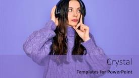  Presentation with blue eyes - Cool new presentation theme with young-beautiful-woman-with-blue backdrop and a light blue colored foreground