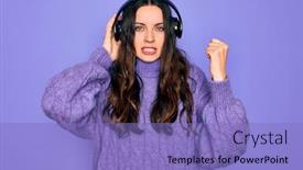  Presentation with blue music - Slide set enhanced with young-beautiful-woman-with-blue background and a light blue colored foreground