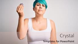  Presentation with italian fashion - Cool new slides with young-beautiful-woman-with-blue backdrop and a lemonade colored foreground