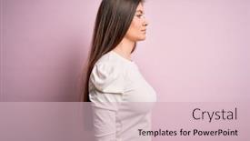  Presentation with blue eyes technology eye scan - Colorful presentation theme enhanced with young-beautiful-woman-with-blue backdrop and a soft green colored foreground