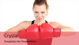  Presentation with boxing - PPT theme having boxing gloves at workout background and a red colored foreground