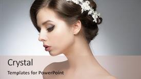  Presentation with indian woman bridal face - Slide set with young beautiful woman with bridal background and a coral colored foreground