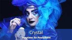  Presentation with black bear - Theme with young-beautiful-woman-with-creative background and a ocean colored foreground