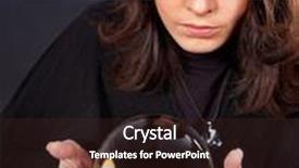  Presentation with crystal ball - Cool new presentation theme with young beautiful woman with crystal ball backdrop and a wine colored foreground