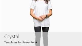  Presentation with optimistic - Cool new slide set with young-beautiful-woman-with-curly backdrop and a light gray colored foreground