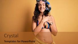  Presentation with curly hair - PPT theme featuring young-beautiful-woman-with-curly background and a red colored foreground