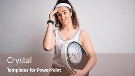 Presentation with crisis - Beautiful slide set featuring young-beautiful-woman-with-curly backdrop and a violet colored foreground