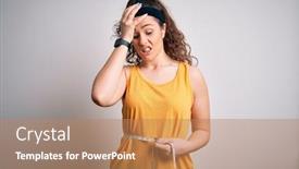  Presentation with curly hair - Presentation theme enhanced with young-beautiful-woman-with-curly background and a coral colored foreground