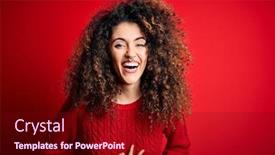  Presentation with body piercing - Presentation theme having young-beautiful-woman-with-curly background and a wine colored foreground