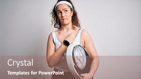  Presentation with curly hair - Presentation having young-beautiful-woman-with-curly background and a coral colored foreground