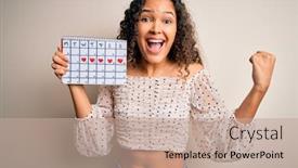  Presentation with curly hair - PPT layouts consisting of young-beautiful-woman-with-curly background and a coral colored foreground