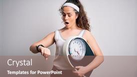  Presentation with time machine - Slide set featuring young-beautiful-woman-with-curly background and a coral colored foreground