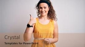  Presentation with curly hair - Cool new theme with young-beautiful-woman-with-curly backdrop and a coral colored foreground