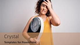  Presentation with curly hair - Beautiful presentation theme featuring young-beautiful-woman-with-curly backdrop and a coral colored foreground