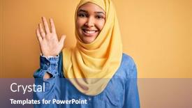  Presentation with real woman hair texture human - Slide set enhanced with young-beautiful-woman-with-curly background and a ocean colored foreground