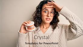  Presentation with shame - Cool new theme with young-beautiful-woman-with-curly backdrop and a soft green colored foreground