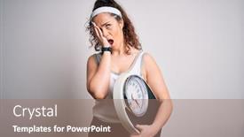  Presentation with face pain - Slide deck having young-beautiful-woman-with-curly background and a coral colored foreground