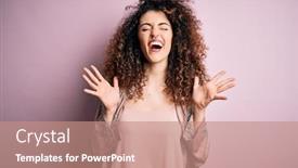  Presentation with curly hair - Amazing slide set having young-beautiful-woman-with-curly backdrop and a coral colored foreground