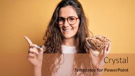  Presentation with corn flakes - Amazing slide deck having young-beautiful-woman-with-curly backdrop and a coral colored foreground