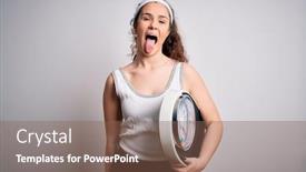  Presentation with curly hair - PPT theme consisting of young-beautiful-woman-with-curly background and a violet colored foreground