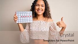  Presentation with curly hair - Cool new presentation with young-beautiful-woman-with-curly backdrop and a coral colored foreground