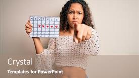  Presentation with curly hair - Colorful theme enhanced with young-beautiful-woman-with-curly backdrop and a coral colored foreground
