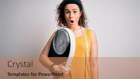  Presentation with tape measure - Cool new theme with young-beautiful-woman-with-curly backdrop and a coral colored foreground