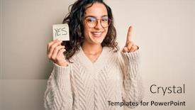  Presentation with curly hair - PPT theme consisting of young-beautiful-woman-with-curly background and a lemonade colored foreground