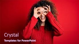  Presentation with curly hair - Beautiful presentation featuring young-beautiful-woman-with-curly backdrop and a crimson colored foreground