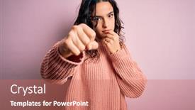  Presentation with curly hair - Cool new slide set with young-beautiful-woman-with-curly backdrop and a coral colored foreground