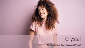  Presentation with real woman hair texture human - Presentation with young-beautiful-woman-with-curly background and a lemonade colored foreground