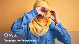  Presentation with real woman hair texture human - Presentation theme having young-beautiful-woman-with-curly background and a ocean colored foreground