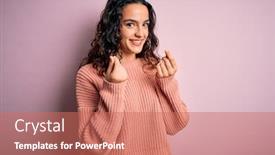  Presentation with pink business - Audience pleasing slide deck consisting of young-beautiful-woman-with-curly backdrop and a coral colored foreground