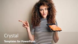  Presentation with sushi - Cool new presentation with young-beautiful-woman-with-curly backdrop and a coral colored foreground