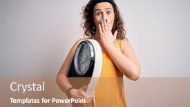  Presentation with curly hair - Beautiful slide deck featuring young-beautiful-woman-with-curly backdrop and a coral colored foreground