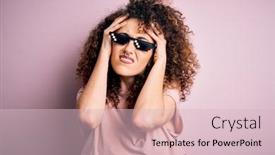  Presentation with curly hair - PPT layouts enhanced with young-beautiful-woman-with-curly background and a lemonade colored foreground