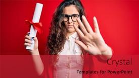  Presentation with curly hair - Audience pleasing slide deck consisting of young-beautiful-woman-with-curly backdrop and a red colored foreground