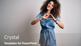  Presentation with hair dress - Slide deck having young-beautiful-woman-with-curly background and a gray colored foreground