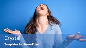  Presentation with curly hair - Slides enhanced with young-beautiful-woman-with-curly background and a teal colored foreground