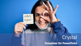  Presentation with alert - Theme having young-beautiful-woman-with-curly background and a ocean colored foreground