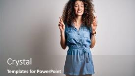  Presentation with hair dress - Presentation design consisting of young-beautiful-woman-with-curly background and a gray colored foreground