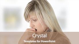  Presentation with depression drug - PPT layouts enhanced with young beautiful woman with depression background and a coral colored foreground