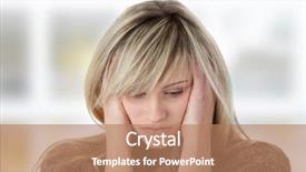  Presentation with depression - Theme with young beautiful woman with depression background and a coral colored foreground